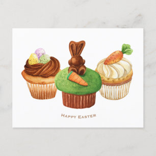 Bonne Carte de vacances Pâques Bunny Cupcakes
