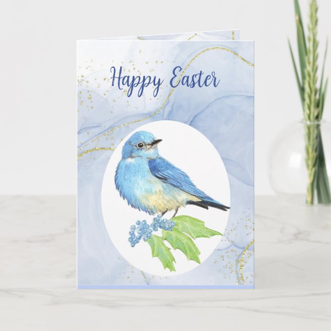 Bonne carte de vacances Pâques Mountain Bluebird (Devant)