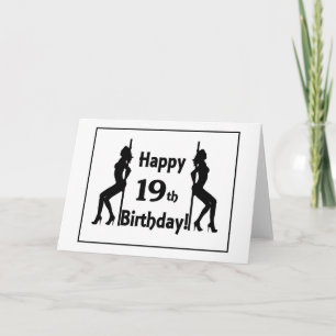 Bonne carte de voeux 19e anniversaire