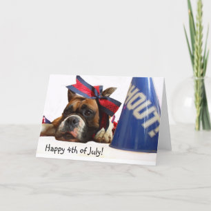 Bonne carte de voeux 4 juillet Boxer