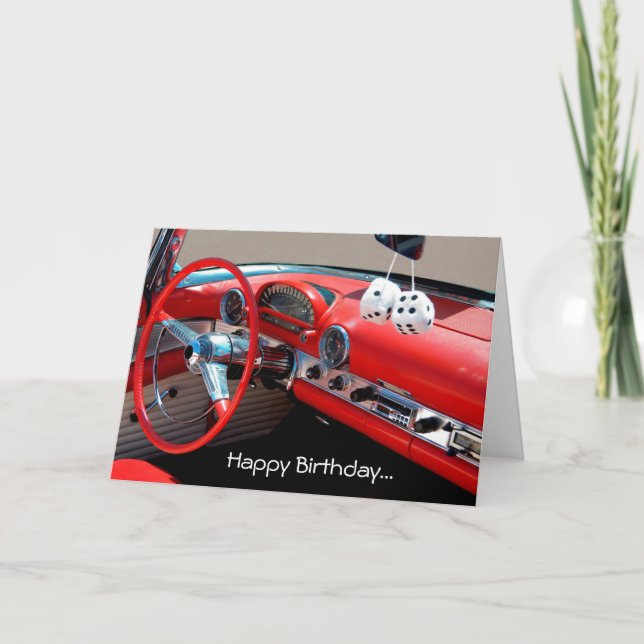 Bonne carte de voeux Anniversaire Classique Voitur (Devant)