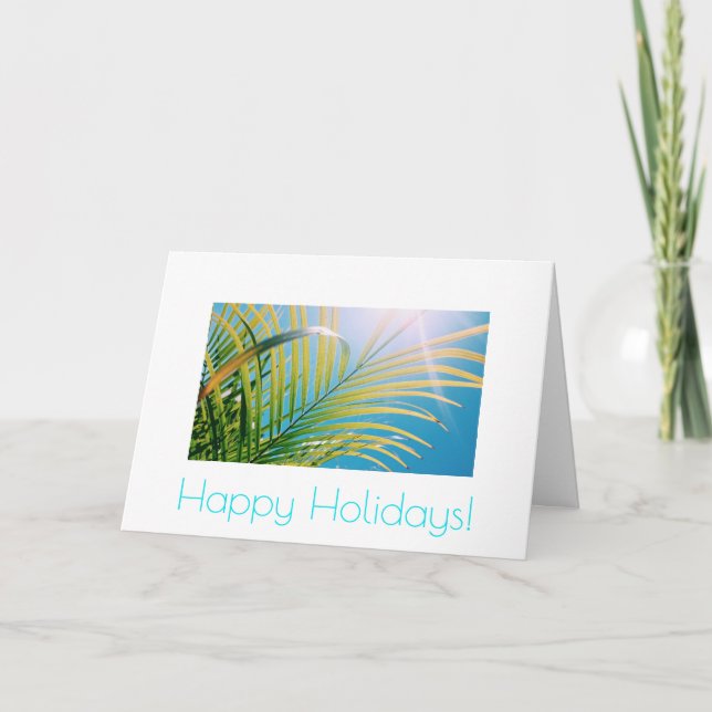 Bonne carte de voeux Anniversaire Sunny Palm Tree (Devant)