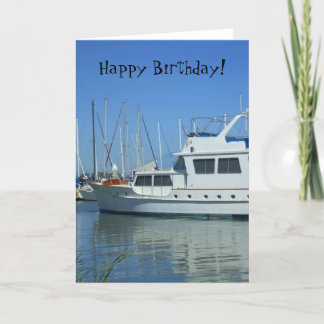 Bonne carte de voeux Birthday Yacht