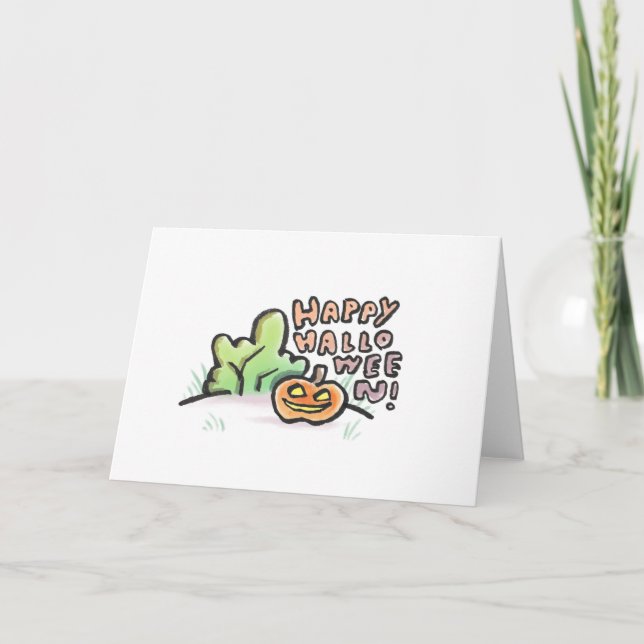 Bonne carte de voeux blanche Halloween {Halloween} (Devant)
