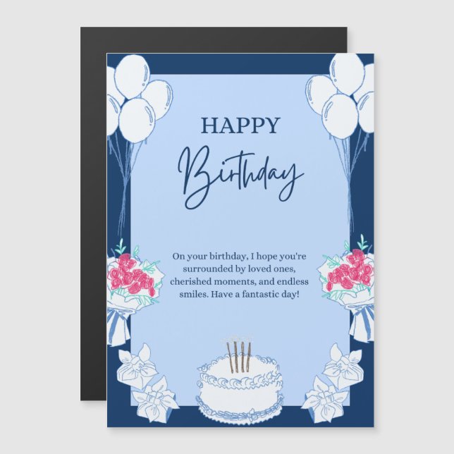 Bonne carte de voeux d'anniversaire (Devant / Derrière)