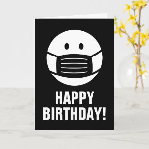 Bonne carte de voeux d'anniversaire avec masque vi