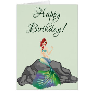 Bonne carte de voeux d'anniversaire belle sirène