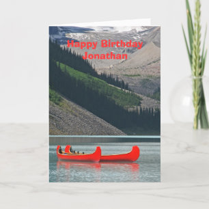 Bonne carte de voeux d'anniversaire, canoës de mon