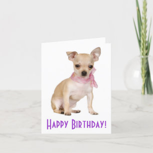 Bonne carte de voeux d'anniversaire Chihuahua Chio