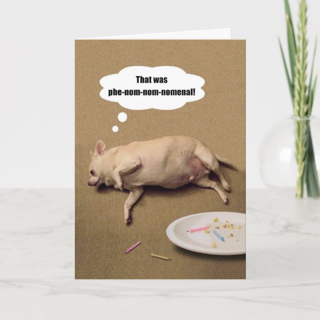 Bonne carte de voeux d'anniversaire Chubby Chihuah (Devant)