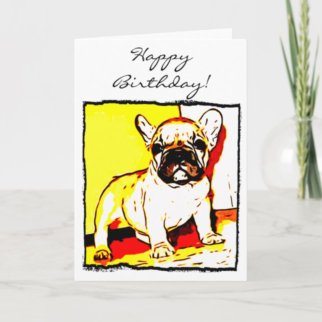 Bonne carte de voeux d'anniversaire French Bulldog (Devant)
