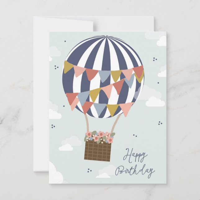 Bonne carte de voeux d'anniversaire Hot Air Balloo (Devant)