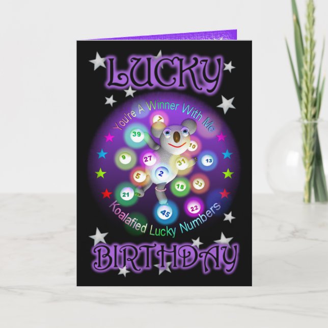 Bonne carte de voeux d'anniversaire Lucky Lottery (Devant)