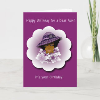Bonne carte de voeux d'anniversaire pour Tante
