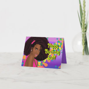 Bonne carte de voeux d'anniversaire Sis pliée