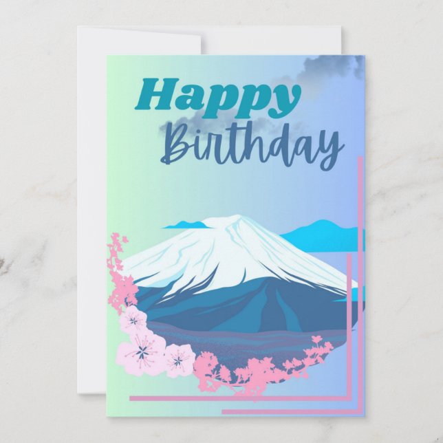 Bonne carte de voeux d'anniversaire (thème Japon) (Devant)