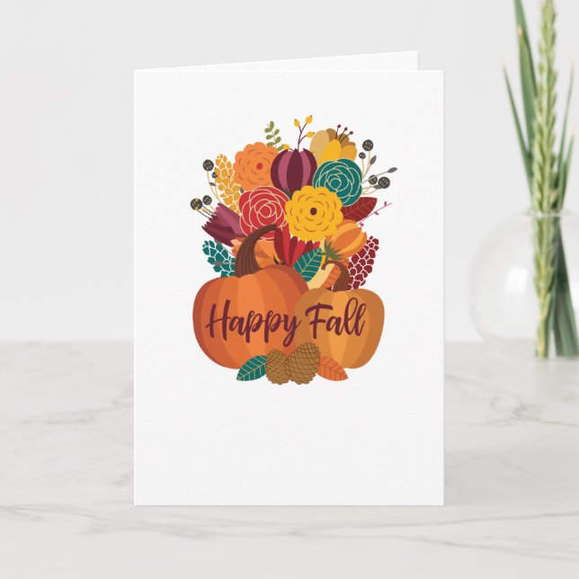 Bonne carte de voeux d'automne avec bouquet d'auto (Devant)