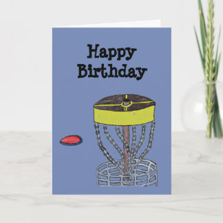 Bonne carte de voeux de golf disque d'anniversaire