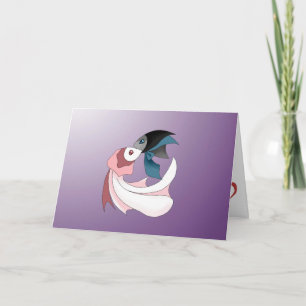 Bonne carte de voeux de poisson en couple