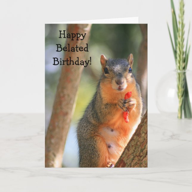 Bonne carte de voeux d'écureuil d'anniversaire tar (Devant)