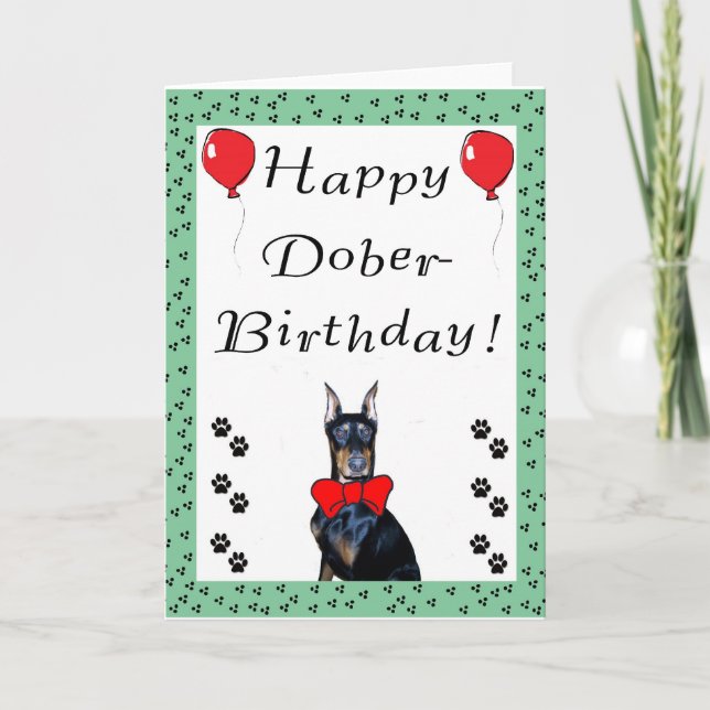 Bonne carte de voeux Dober-Anniversaire (Devant)