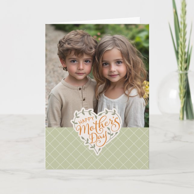 Bonne carte de voeux du coeur de la fête des mères (Devant)