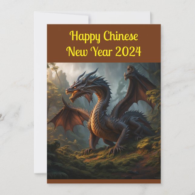 Bonne carte de voeux du Nouvel An Chinois 2024 (Devant)