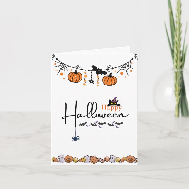 Bonne carte de voeux Halloween Carte Éffrayante mi (Devant)