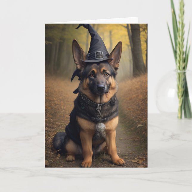 Bonne carte de voeux Halloween (chien) (Devant)