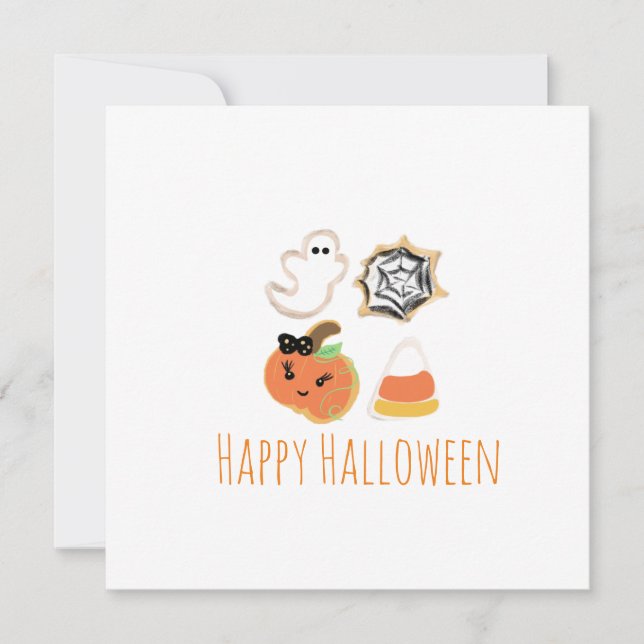 Bonne carte de voeux Halloween | Cookies Traitemen (Devant)