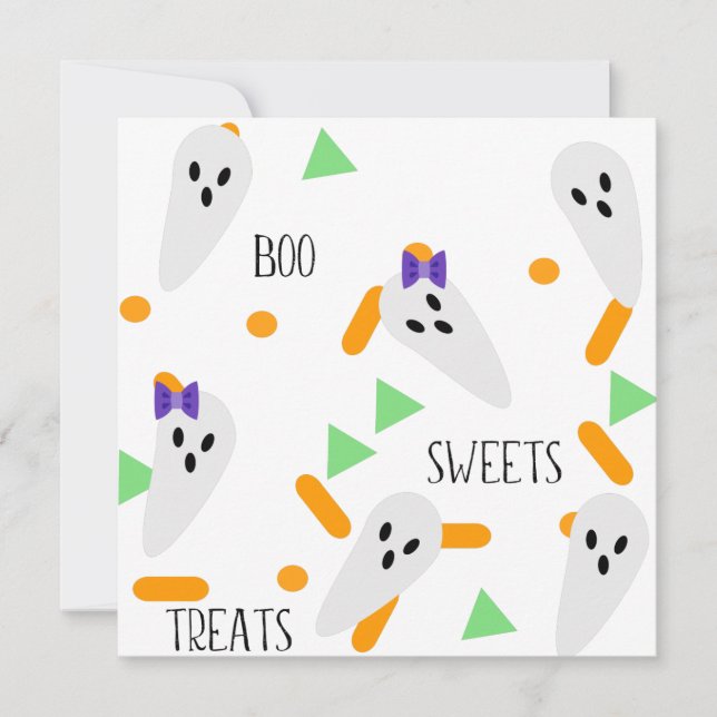 Bonne carte de voeux Halloween | Ghost Confetti (Devant)