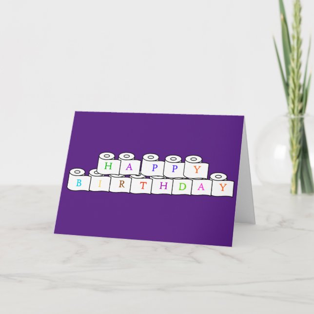 Bonne carte de voeux papier toilette d'anniversair (Devant)