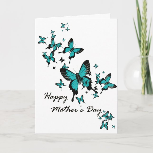 Bonne carte de voeux papillon de la fête des mères (Devant)