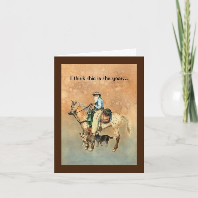 Bonne carte de voeux pliée Buckaroo Anniversaire (Devant)
