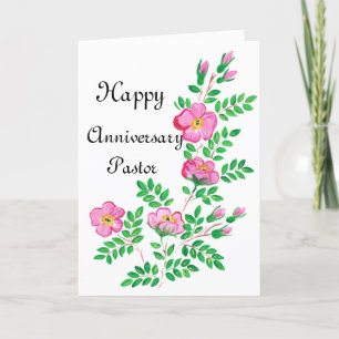 Bonne carte de voeux pliée Pasteur Anniversaire
