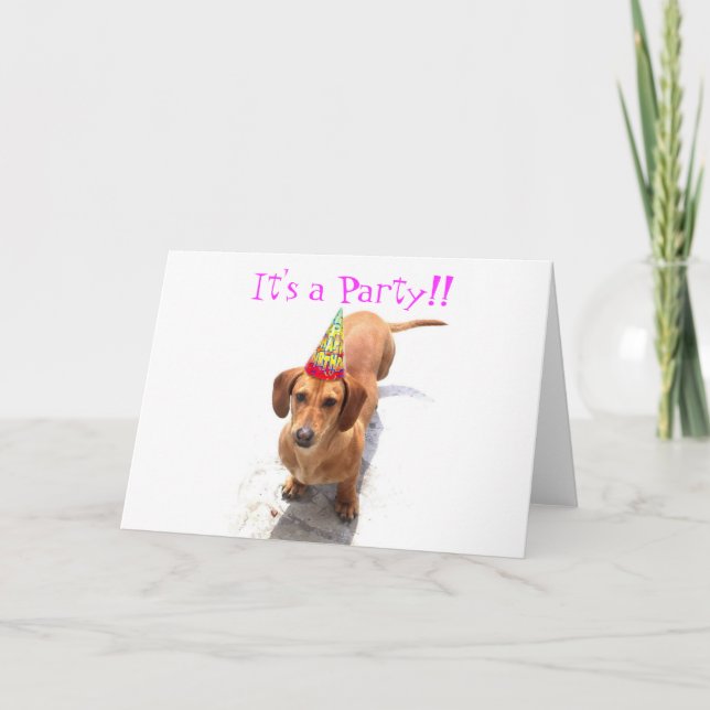 Bonne carte de voeux pour Anniversaire Dachshund (Devant)
