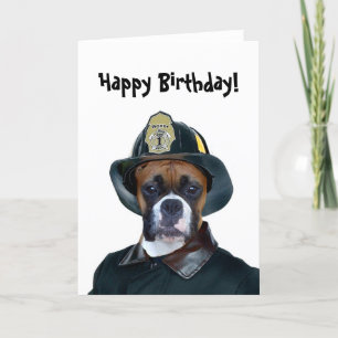 Bonne carte de voeux pour anniversaire Fireman box