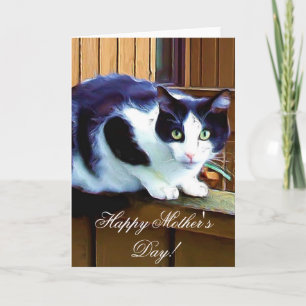 Bonne carte de voeux pour chat de la Fête des Mère