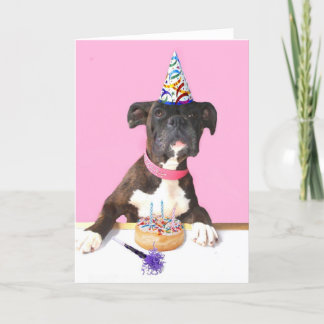 Bonne carte de voeux pour chien Birthday Boxer