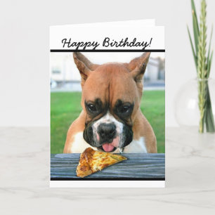 Bonne carte de voeux pour chien boxer d'anniversai