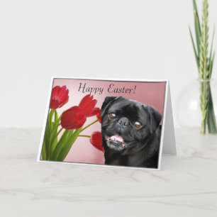 Bonne carte de voeux pour chien de carlin noir de 