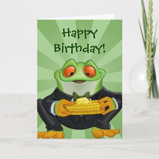 Bonne carte de voeux pour la grenouille d'annivers (Devant)