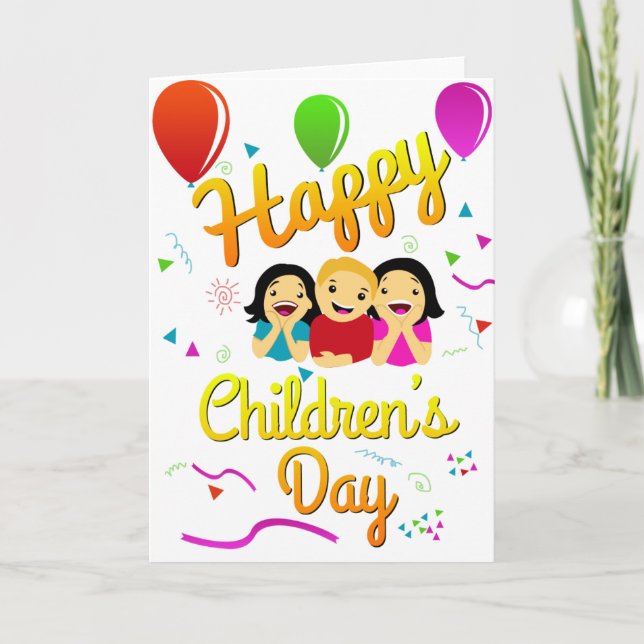 Bonne carte de voeux pour la Journée des Enfants (Devant)