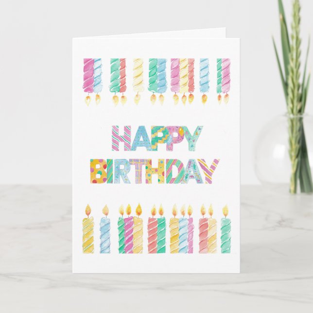 Bonne carte de voeux pour les bougies d'anniversai (Devant)