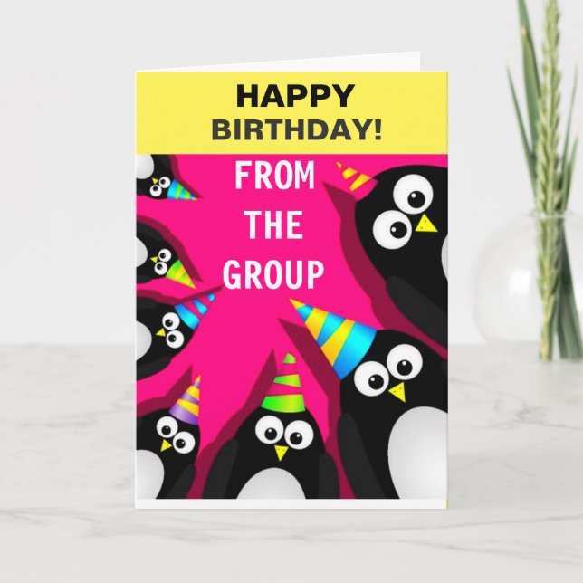 Bonne carte de voeux pour les pingouins d'annivers (Devant)