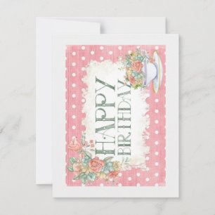 Bonne carte de voeux pour l'Teacup d'anniversaire