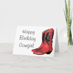 Bonne carte de voeux rouge pour la fille d'anniver