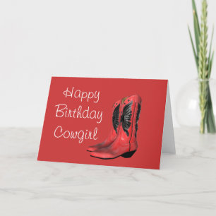 Bonne carte de voeux rouge pour la fille d'anniver