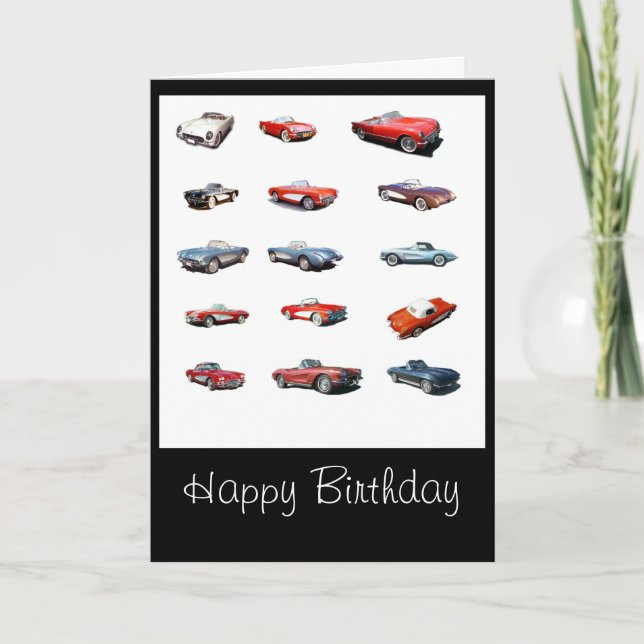 Bonne carte de voitures d'anniversaire (Devant)