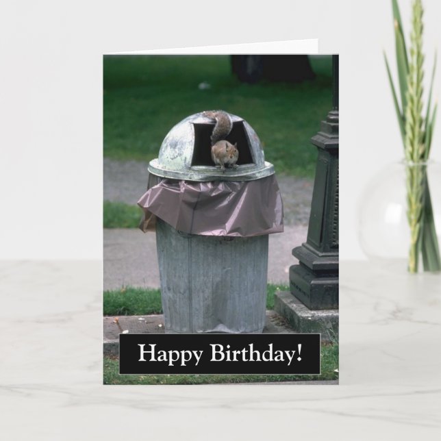 Bonne carte d'écureuil drôle d'anniversaire (Devant)